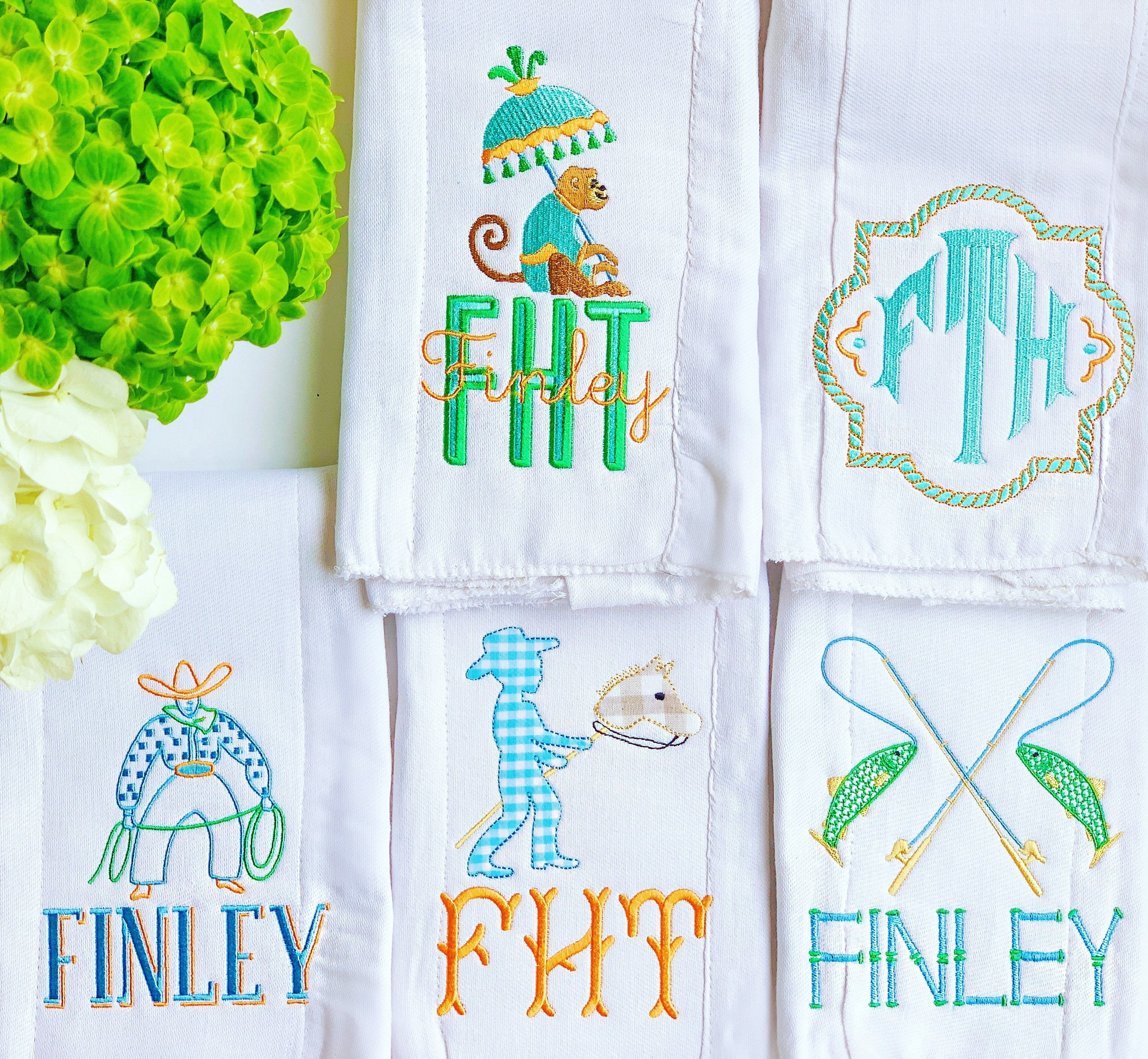 Monogrammed Burp Cloths, Embroidered Burp Cloth, Baby Gift, Baby Accessories, Monogram Baby Burp Cloth, Baby Shower