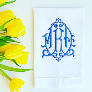 Monogrammed Linen Tea Towel, Personalized Guest Towel, Housewarming Gift