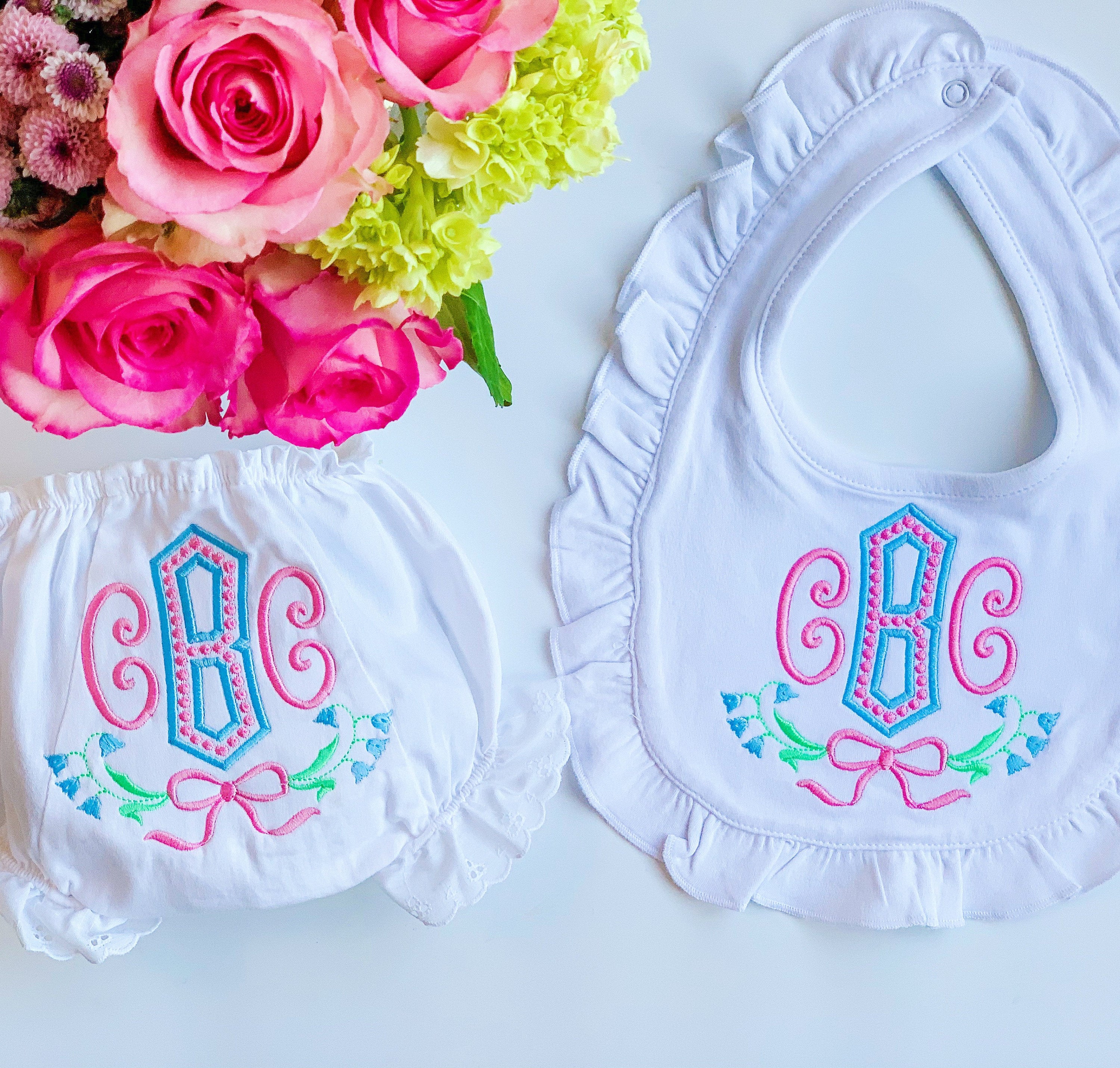 Monogrammed Bloomers, Ruffled Bloomers, Baby Girl, Personalized Diaper Covers